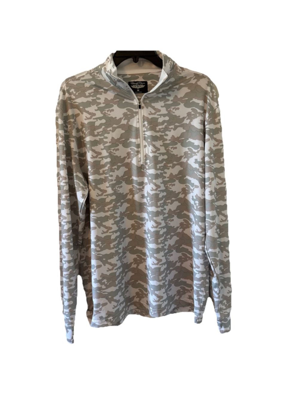 Straight Down Men’s 3/4 Zip Golf Camo Pullover Medium Lightweight